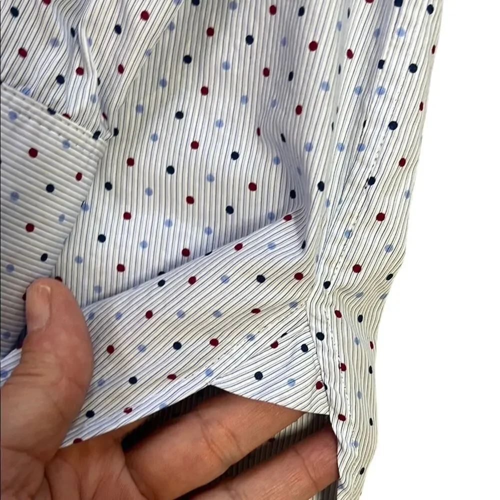 Celine Light Blue Polka Dot Button Down Shirt - Picture 12 of 13